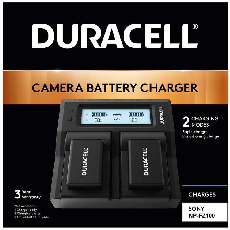 Dual Charger for Sony NP-FZ100 Batteries by Duracel