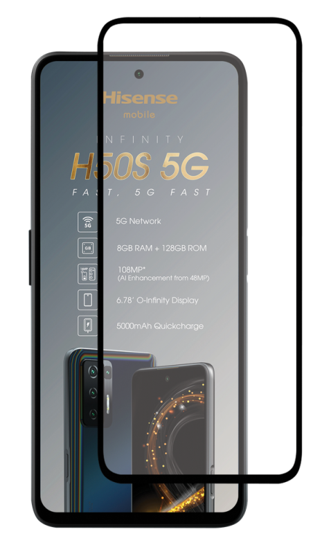 Body Glove Hisense H50S Tempered Glass Screenguard - Black Rim
