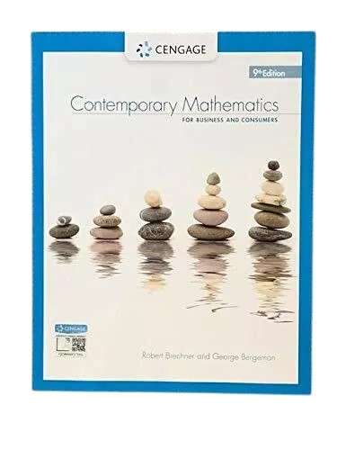 Contemporary Mathematics for Business & Consumers, 9th