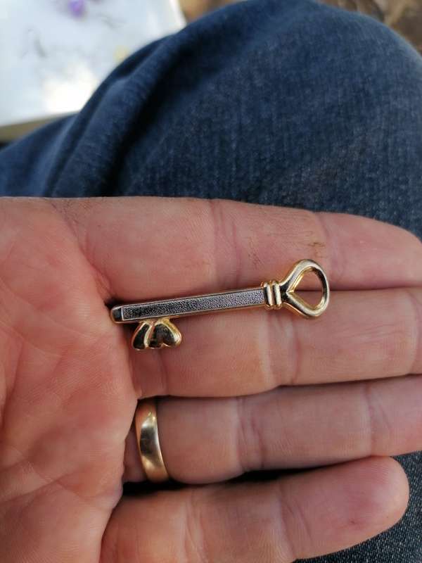 Key pin brooch