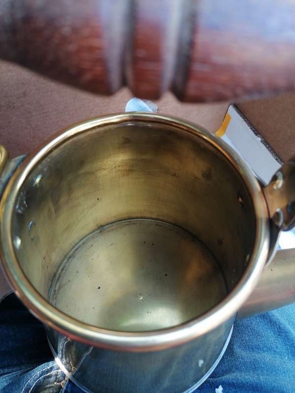 Antique heavy brass kettle