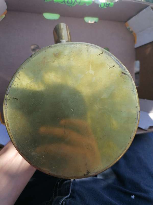 Antique heavy brass kettle