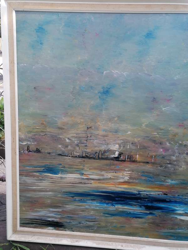 LARGE PAINTING FROM ITALY.CANT MAKE OUT THE ARTIST