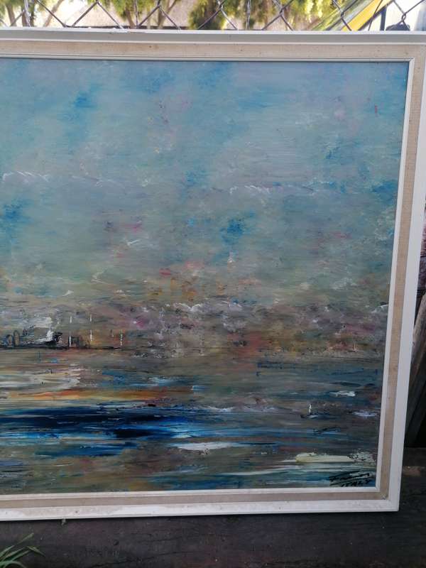 LARGE PAINTING FROM ITALY.CANT MAKE OUT THE ARTIST