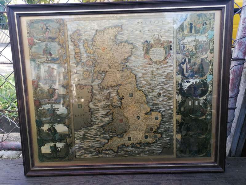 OLD HEPTARCHY MAP OF GREAT BRITAIN BY JANSON