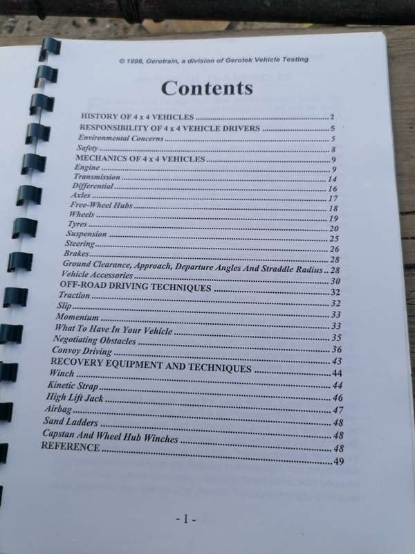 4 x 4 Driver training manual