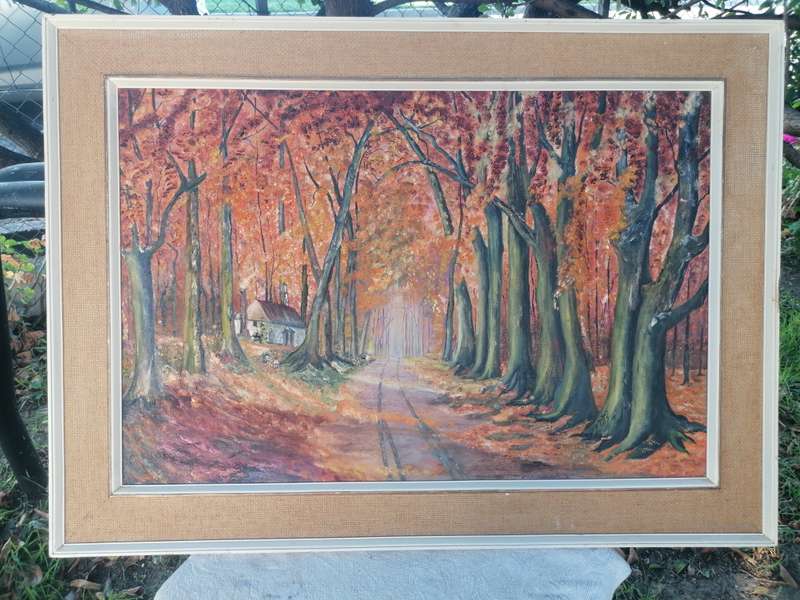 LARGE Lovely vintage painting by D. Dubois