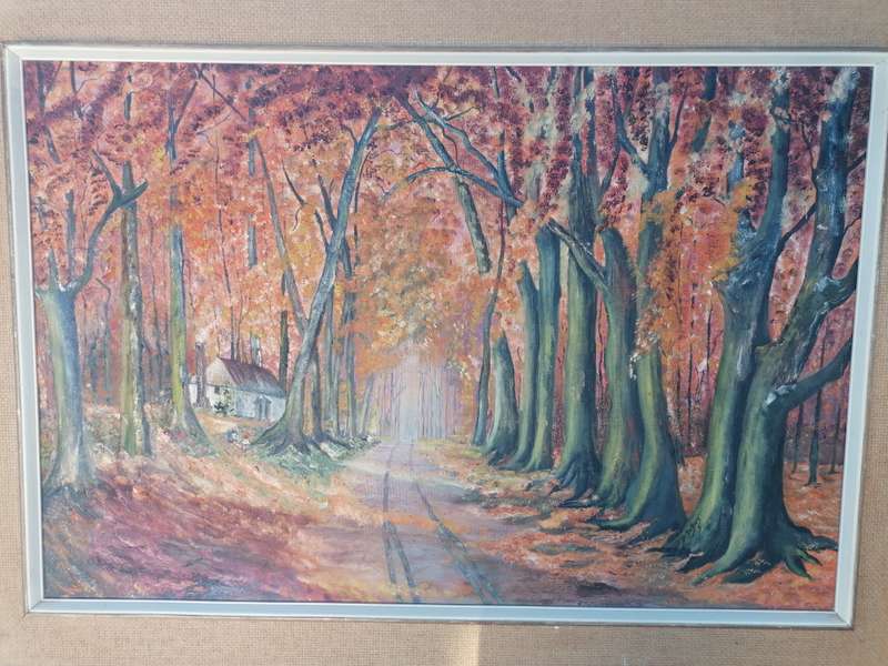 LARGE Lovely vintage painting by D. Dubois