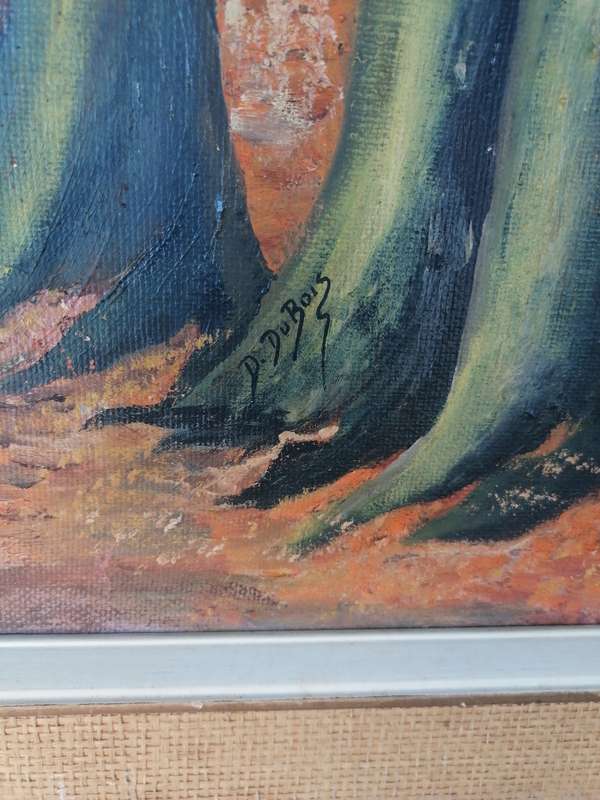 LARGE Lovely vintage painting by D. Dubois