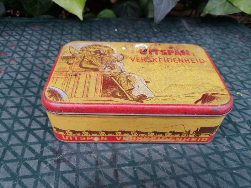1940s Beacon Produkte UITSPAN Lekkers en Sjokolade Blik