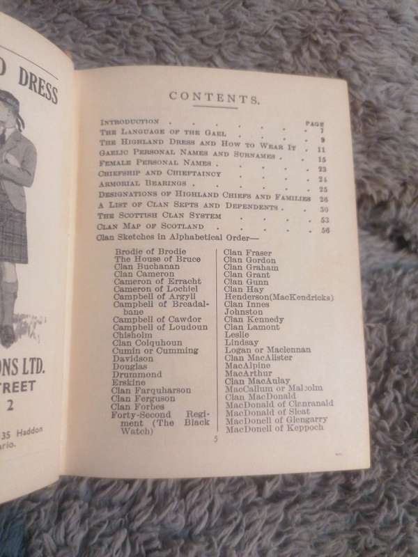 The Scottish Clans and Their Tartans By W A K Johnston Ltd 1949