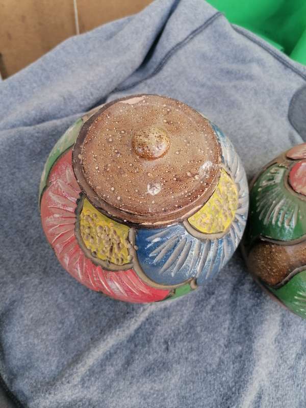 Vintage set of 2 flower jars