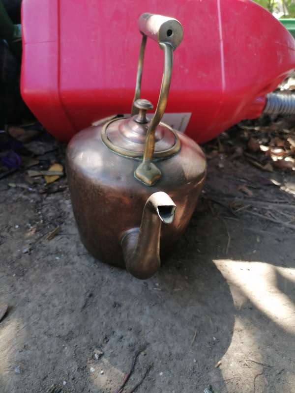 Antique copper kettle
