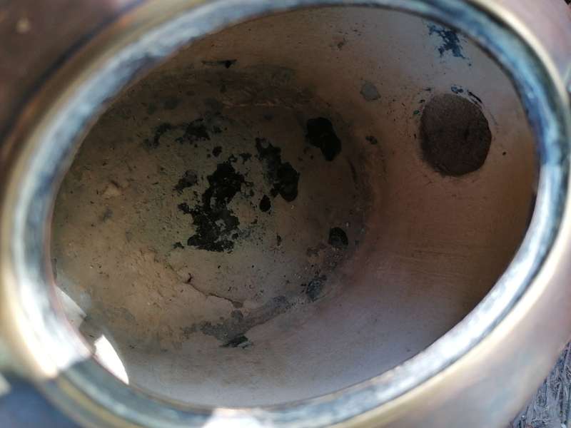 Antique copper kettle