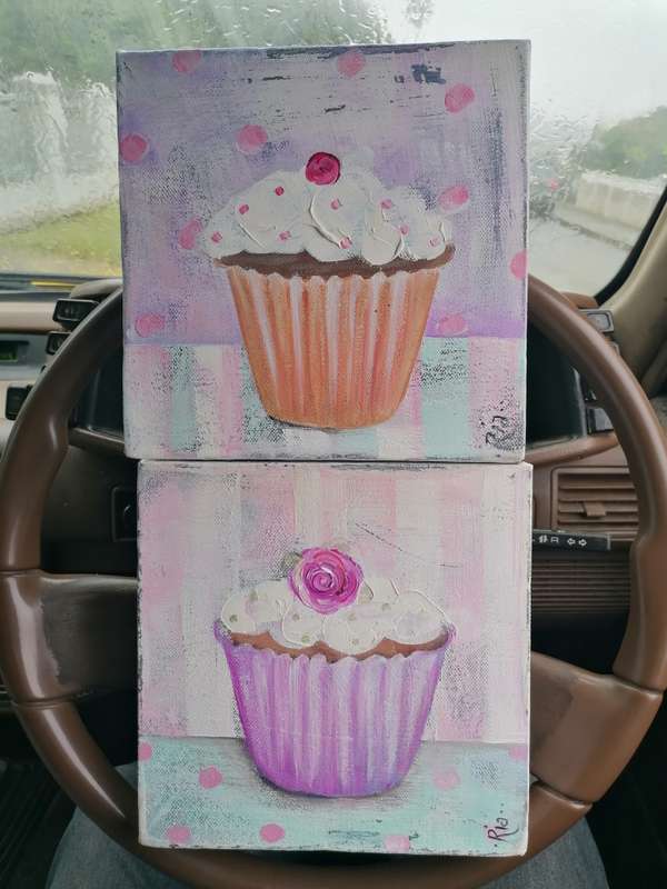 Cupcake paintings. Bid per item