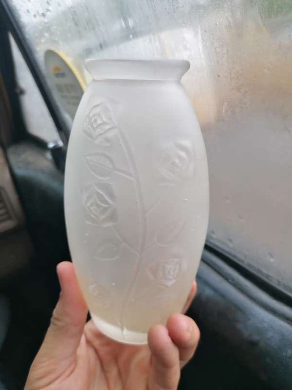 Art Deco Frosted Glass bud Vase