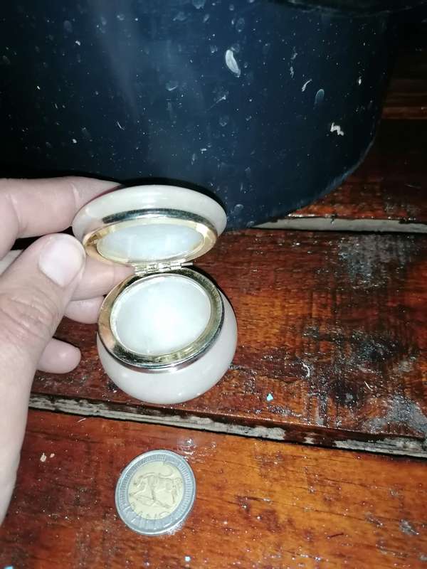 Small vintage Alabaster trinket box, Made in England