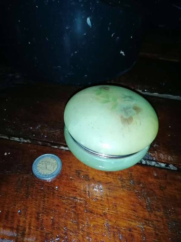 vintage Alabaster trinket box, Made in England
