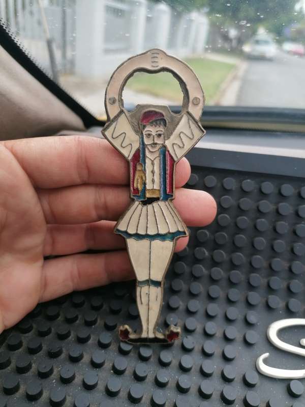 Vintage Bronze Enamel Bottle Opener