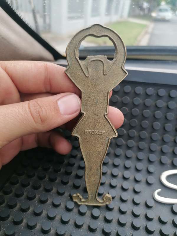 Vintage Bronze Enamel Bottle Opener