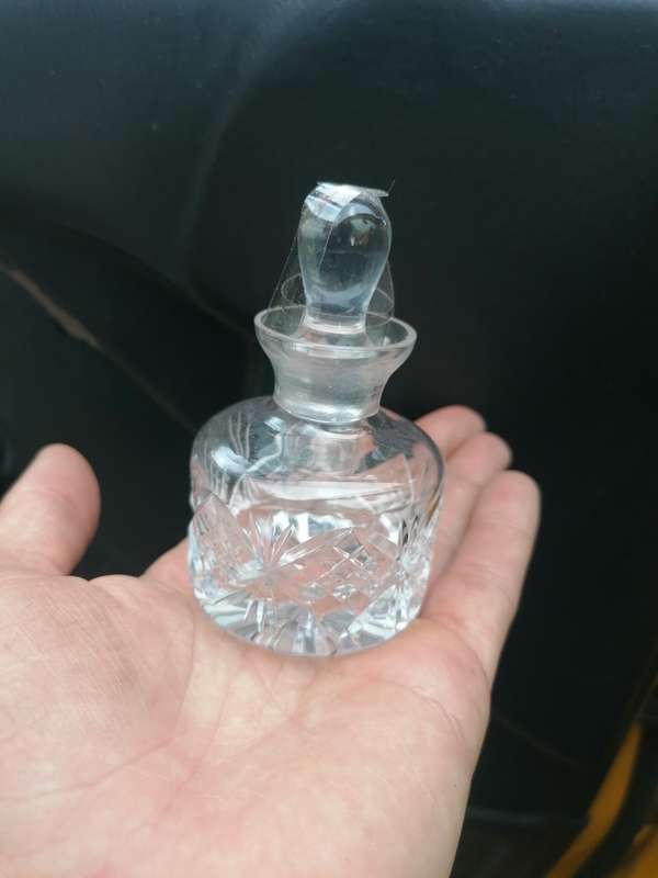 Vintage, Cut Glass, Dressing Table Perfume Bottle, with Stopper