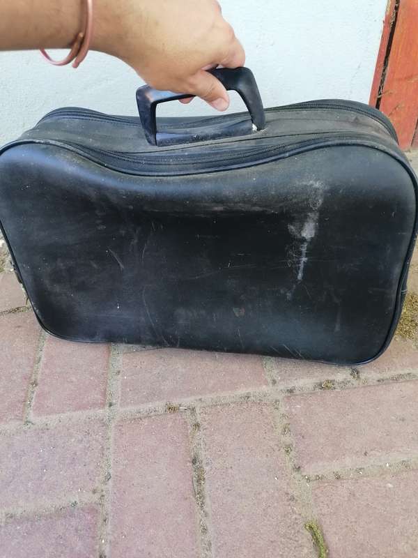 Vintage SAL SAA South African Airways Pilot Carry-On Vinyl Black Bag 1960s