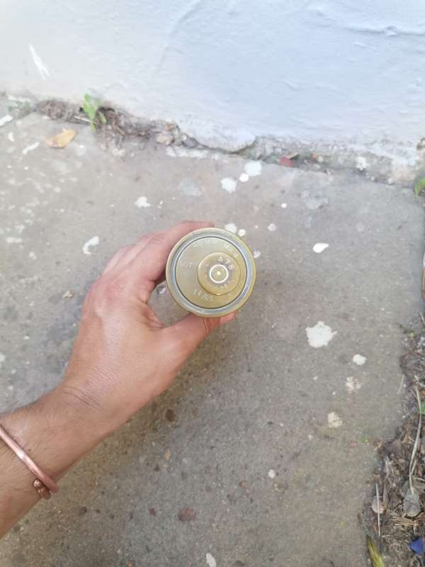 Vintage brass brass bell made from ammo shells