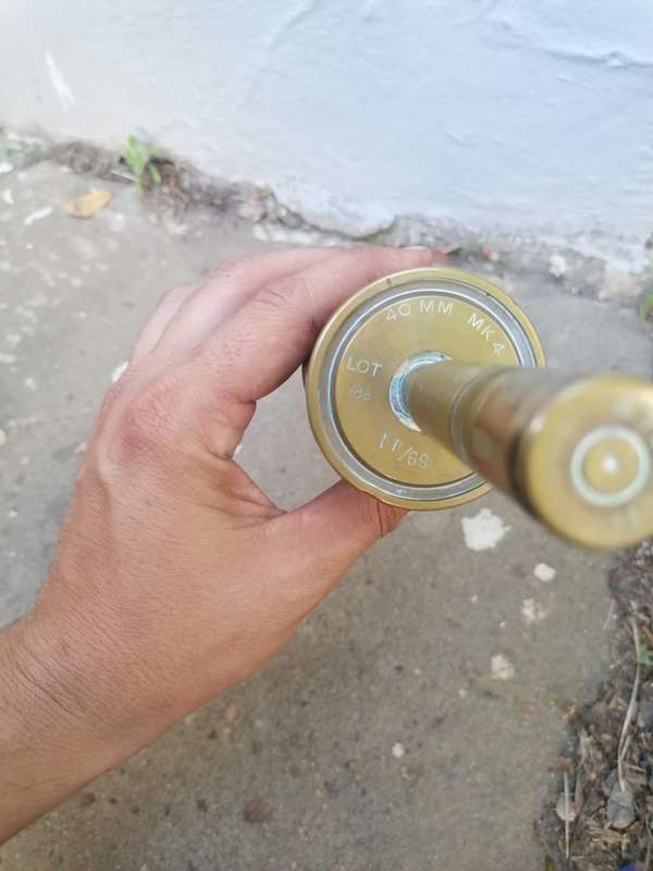 Vintage brass brass bell made from ammo shells