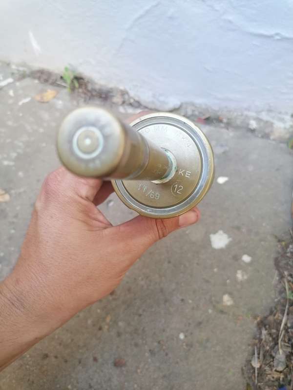 Vintage brass brass bell made from ammo shells