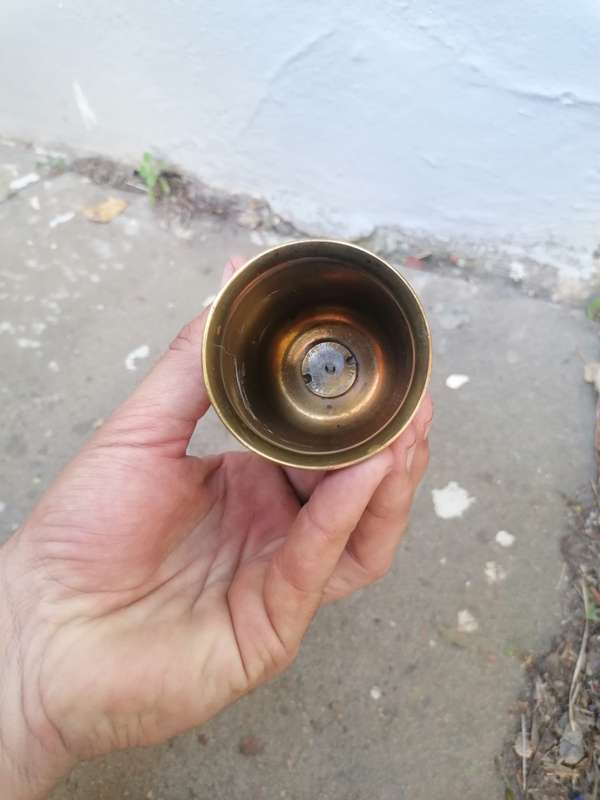 Vintage brass brass bell made from ammo shells