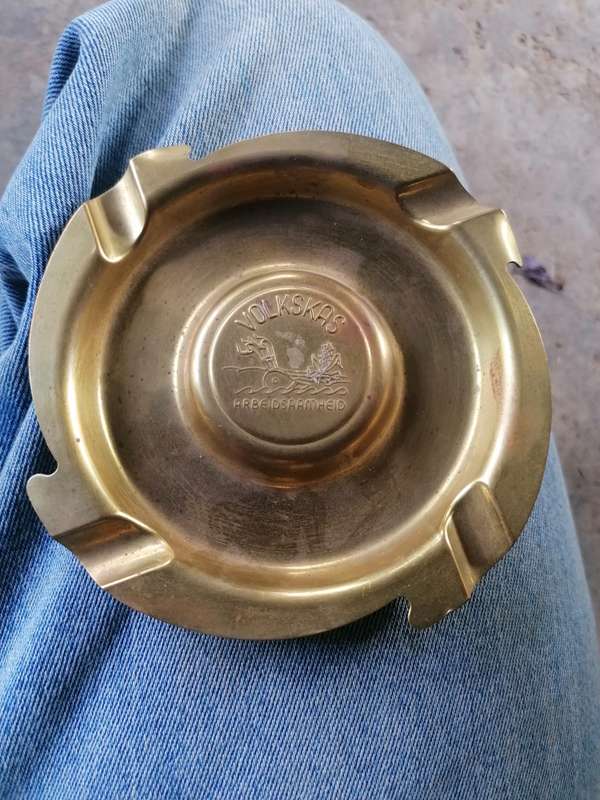 Vintage VOLKSKAS brass ashtray