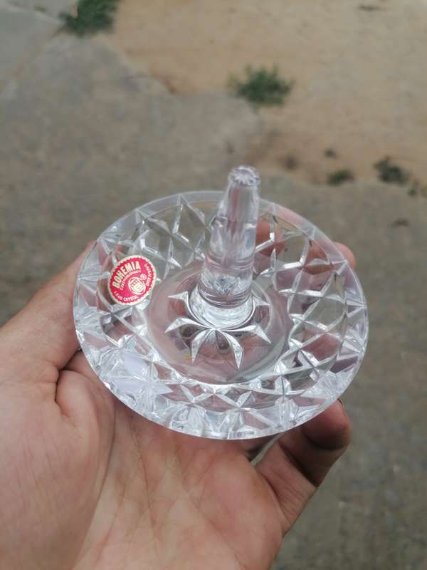 Vintage Bohemia Czechoslovakia Lead Crystal Ring Holder