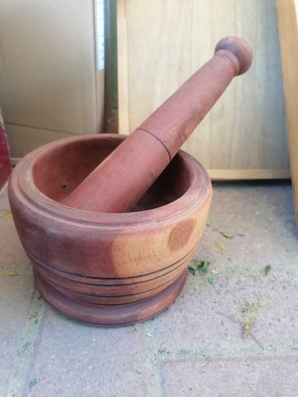 Wood mortar and pestle from Namibia