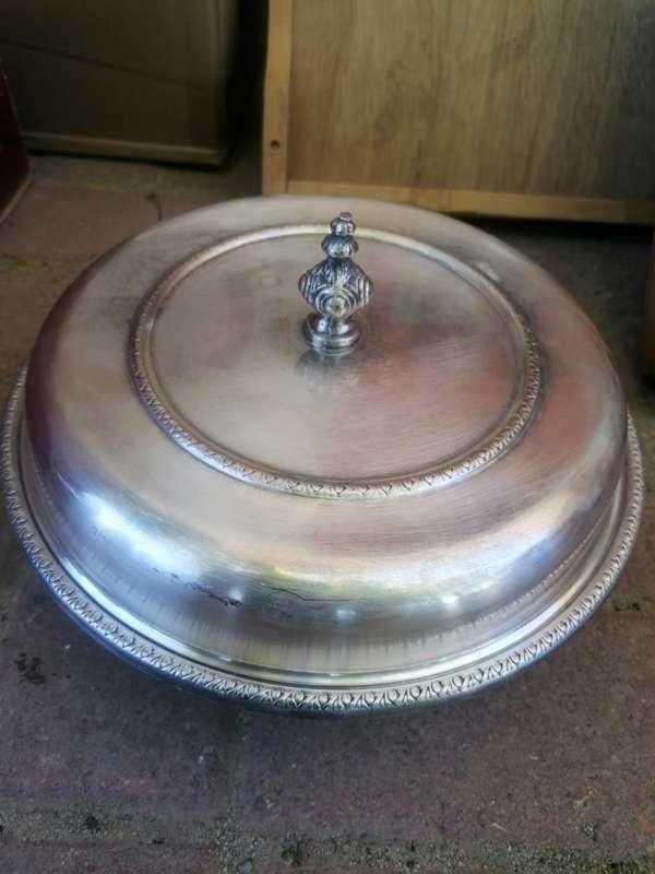 Antique Silver-Plated Tureen Warmer & Cover