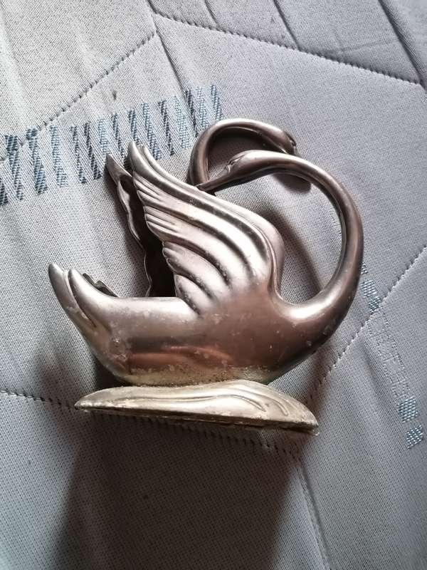 Vintage Silver-Plated Swans Pair Figurines Letter/Napkin Holder