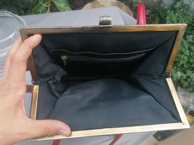 Vintage statement piece red made in England handbag