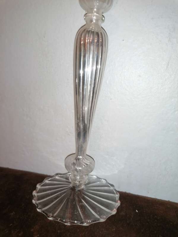 Vintage glass candle holder. 31cm no damage