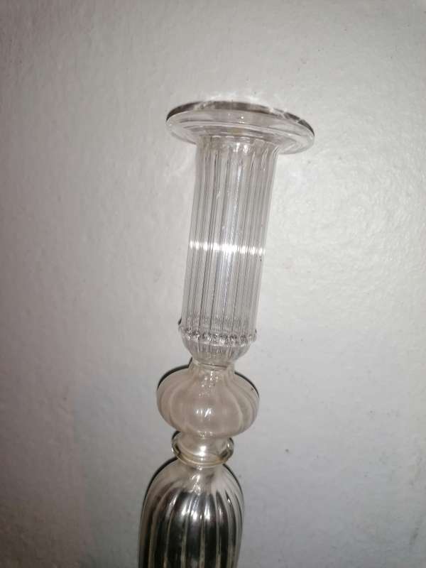 Vintage glass candle holder. 31cm no damage