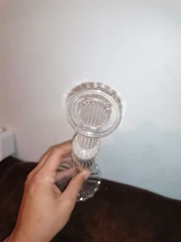 Vintage glass candle holder. 31cm no damage