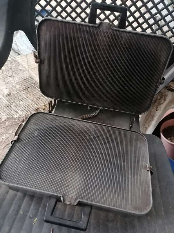 Stainless steel waffle iron, Toastess, 1960's