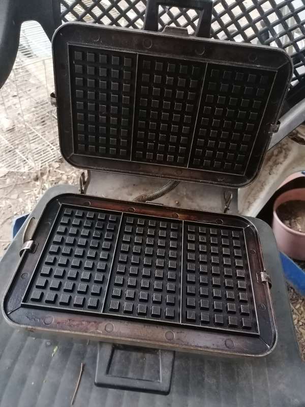 Stainless steel waffle iron, Toastess, 1960's