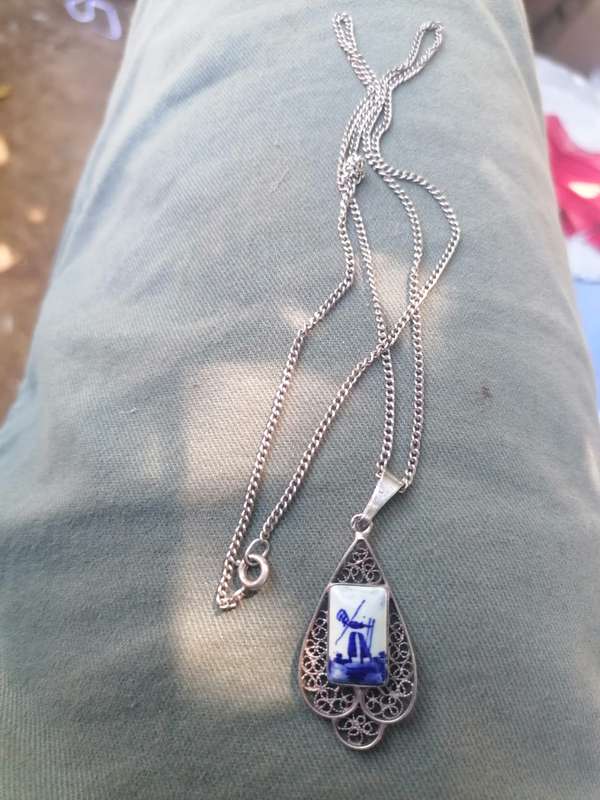 Vintage DELFT silver necklace