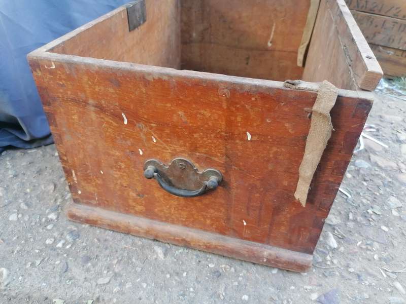 Antique wooden box in need of restoration