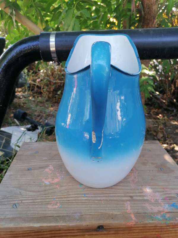 Vintage Enamel blue jug