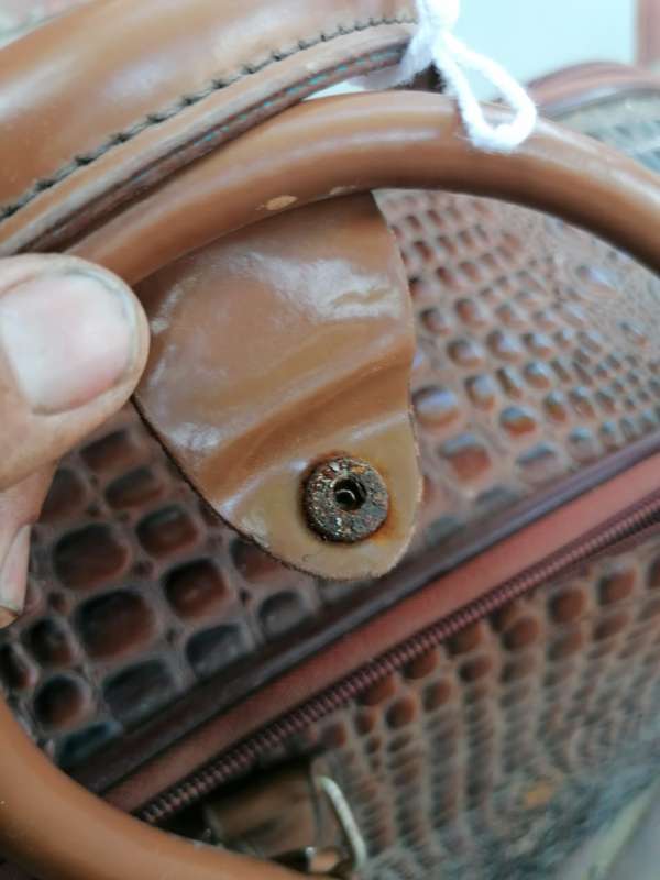 Vintage faux leather Duffel Bag