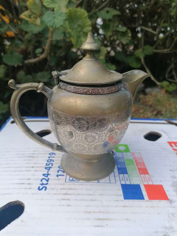 Vintage brass tea pot