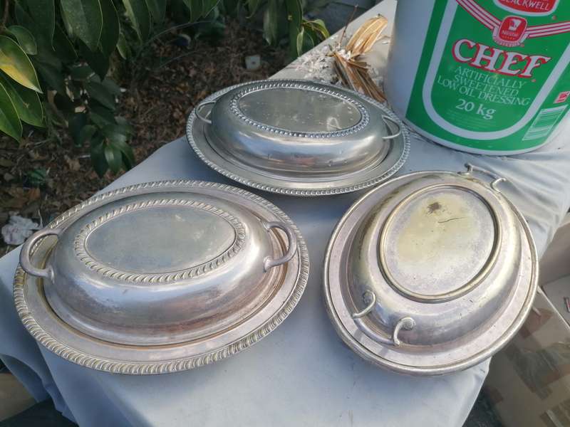 Vintage silver plated serving dishes