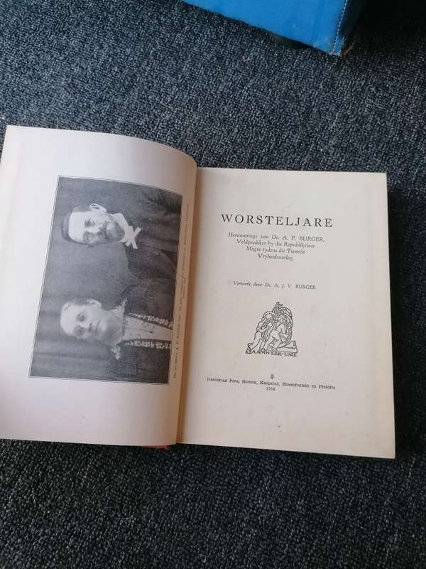 WORSTELJARE  deur Ds A.J.V.Burger 1936