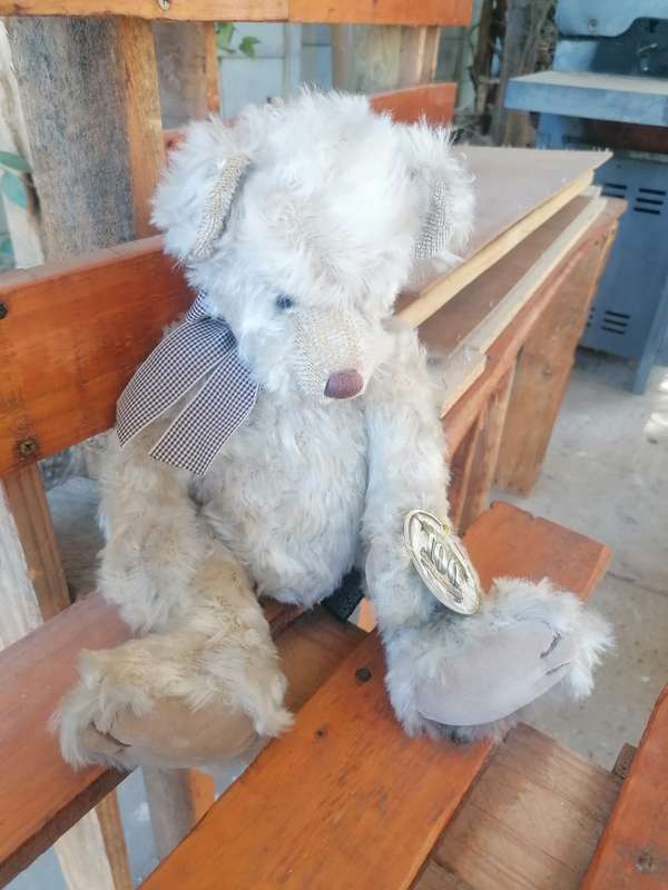 Claridge Bear Plush Russ 100th Anniversary no 24013Biege Faux Mohair Hand Crafted