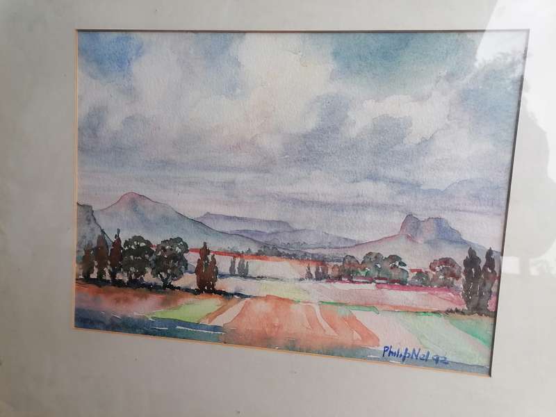 Original framed watercolour painting by PHILLIP NEL near Rosendal